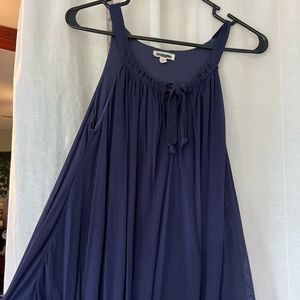 Navy chiffon Silence and Noise halter top With bubble hem M